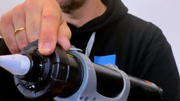 9. Sprühkopf auf Sprühen einstellen