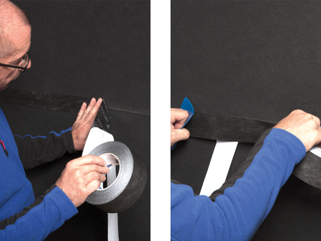 4. Alternativ: Überlappung verkleben mit TESCON INVIS