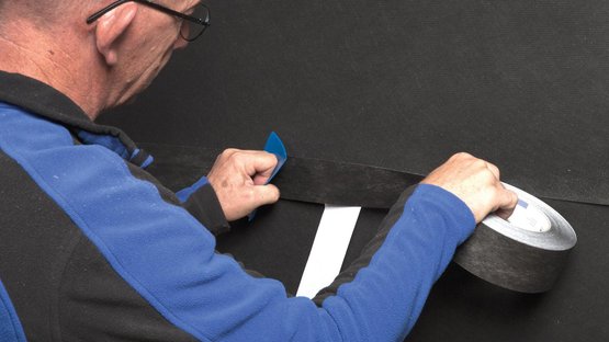 5b. Alternativ: Überlappung verkleben mit TESCON INVIS